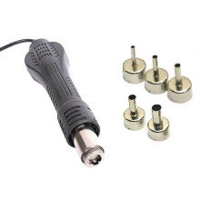 (110v) Hot Air Gun Desoldering Soldering Heat Gun Handle For 858d 8586 8858 852 878 952 853 Rework Solder Repair Station 5pcs Nozzles