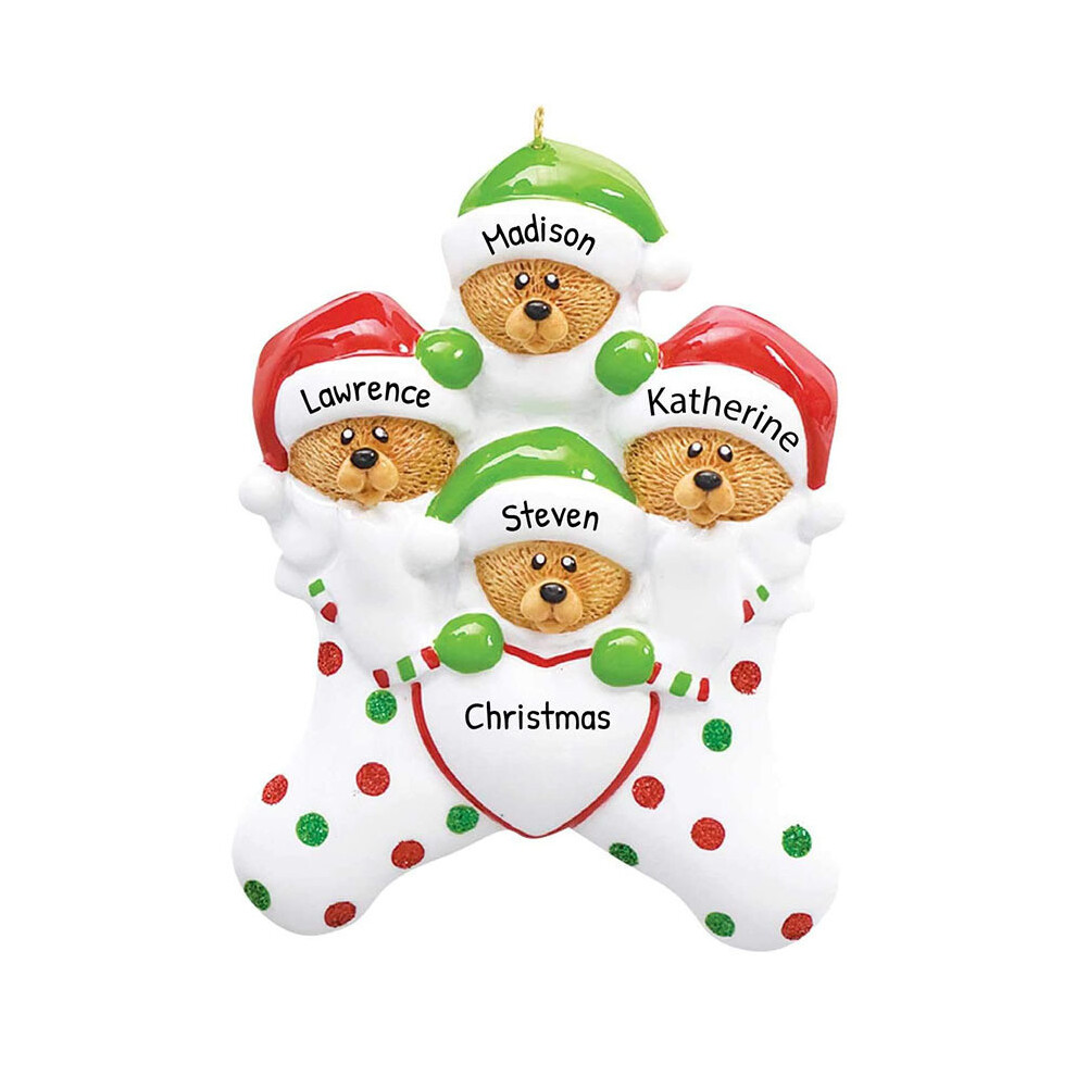 (4 Brown Bears) Bear Lovely Family Embracing Heart Christmas Ornament Trendy Holiday Decor-image-OPC-PJ9DGV6-NEW