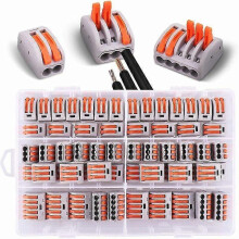 60 Electrical Connectors with Operating Lever, 30 2-way Clamps, 20 3-way Clamps, 10 5-way Clamps