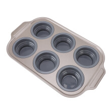 Bandeja plegable tipo prensa de 6 tazas gris 31x18.6cm