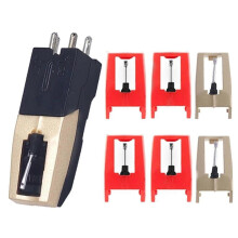 Turntable Needle, 1 Pc Turntable for Case with 6 Replacement Diamond Stylus Pens for Crosley, Ion, for Lp, Phono