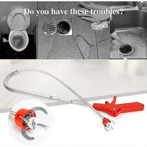 1.3m ferret toilet drain unclog, hand crank unclog with eagle claw 2