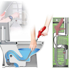 1.3m ferret toilet drain unclog, hand crank unclog with eagle claw