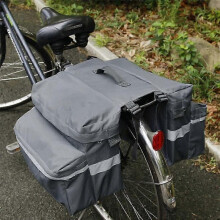 Bicycle Bag Luggage Rack, 20L Large Bike Bag, Double Rear Bike Bag, Waterproof Double Rear Bag, Luggage Rack Bag for Bicycle (Grey)