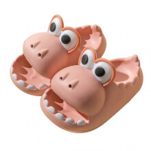 (length 21cm 34to35 yards, Pink) Boys Girls Summer Slippers Cute Dinosaur Thick Bottom Slip Resistant Slippers