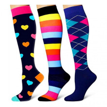 (L xl, 5) 3/5/6/7/8 Pairs Calf Shaping Compression Socks Elastic Sports Socks with Multi-patterns
