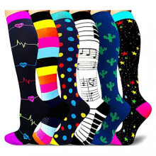 (L xl, 10) 3/5/6/7/8 Pairs Calf Shaping Compression Socks Elastic Sports Socks with Multi-patterns