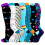 (L xl, 30) 3/5/6/7/8 Pairs Calf Shaping Compression Socks Elastic Sports Socks with Multi-patterns 1