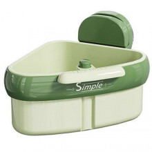 (Green) Automatic Dumping Sink Strainer Basket Suction Cup Sink Drainer Hanging Sink Corner Rack Trash Catcher for Food Waste