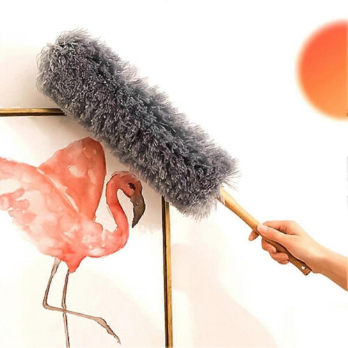 (Medium, White) Microfiber Duster Lightweight Duster Comfortable Grip with Bendable Head 2