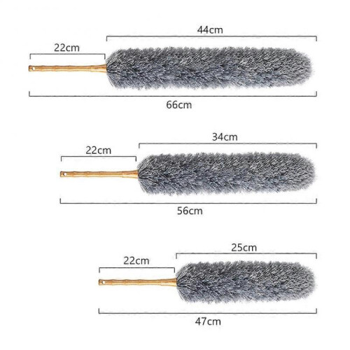 (Large, Gray) Microfiber Duster Lightweight Duster Comfortable Grip with Bendable Head 2
