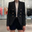 (M,Black)Women's Suit Short Jacket Solid Color Business Commuter Jacket Daily Wear 2