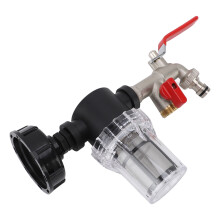 Wasserfilter für IBC Tank Tap Adapter Ton Barrel Joint Garten Bewässerung Aquarium Pumpe Wasserstraße S60x6 zu G1/2 Weiblich mit G1/2 Dou