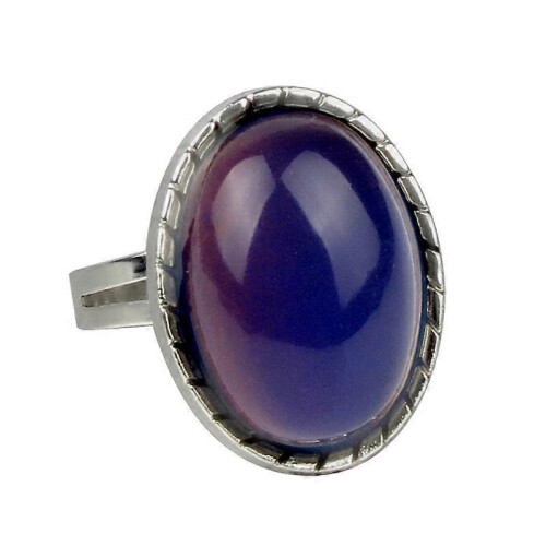 Adjustable Mood Ring Temperature Change Color Retro Fake Imitation Gem Ring 2