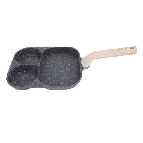 Padella per uova a 3 scomparti, 26,319,5 cm, 18 cm, nera 2