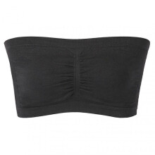 (S, Black) Strapless Padded Bralette Classic Layering Wireless Bra Detachable Pad for Women