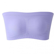(S, Purple) Strapless Padded Bralette Classic Layering Wireless Bra Detachable Pad for Women