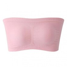 (5XL, Pink) Strapless Padded Bralette Classic Layering Wireless Bra Detachable Pad for Women