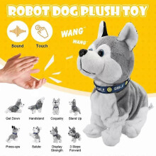 Electronic Robot Dog Sound Control Kids Plush Toy Interactive Bark Stand Walk