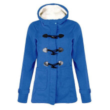 (6XL, Blue) Women Outwear Winter Warm Hooded Coat Windproof Long Sleeve Thicken Parka