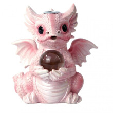 (Pink) Dragon Statues Lighting Ball Mini Dragon Figurine Handmade Desk Room Cute Decor