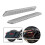 (Silver) 2pcs Rectangular Rear Red Reflective Reflector Safety Warning for Harley 3