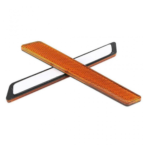 (Yellow) 2pcs Rectangular Rear Red Reflective Reflector Safety Warning for Harley