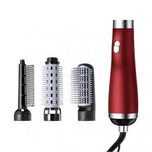 (Red) Hair Dryer Brush Multifunctional Hair Dryer Comb with 3 Speed Adjustable for Rotating