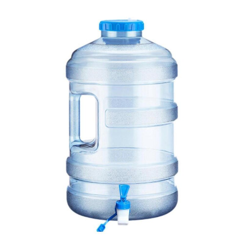 (Blue) 18.9L Water Container with Spigot,Water Bucket with Handle,Portable,with Screw