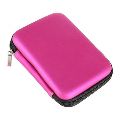 (Pink) Carrying Case for Digital Portable External Hard .5 Inch HDD EVA Shockproof