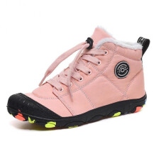 (33, pink) Boys Girls Walking Shoes Winter Boots Kids Trekking Shoes Adult Winter Warm Padded Boots Outdoor Camping Non-slip Shoes