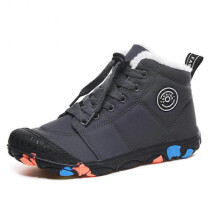 (38, gray) Boys Girls Walking Shoes Winter Boots Kids Trekking Shoes Adult Winter Warm Padded Boots Outdoor Camping Non-slip Shoes