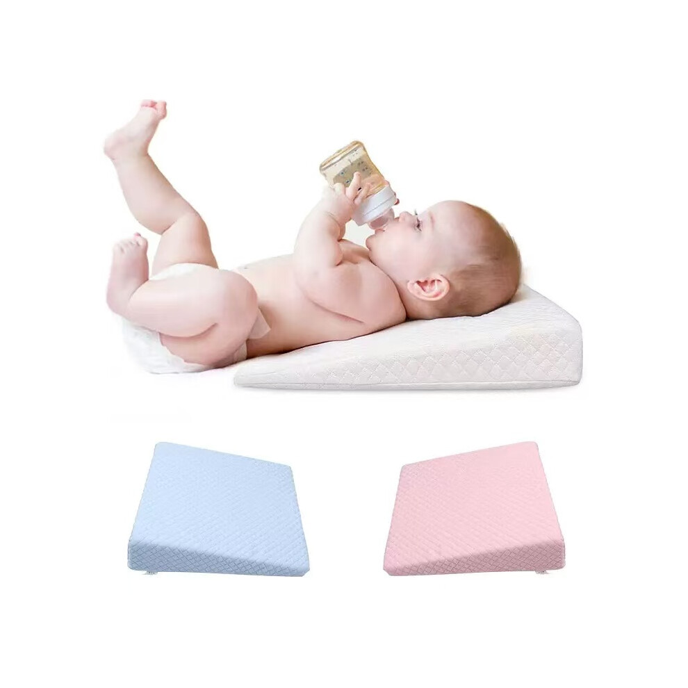 (Pink) Wedge Pillow Baby Reflux Anti Colic Cushion Cot Bed Pram Crib Foam Head Pink Enekio