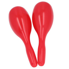 2 piezas de maracas ovaladas rojas de ABS con arena para KTV