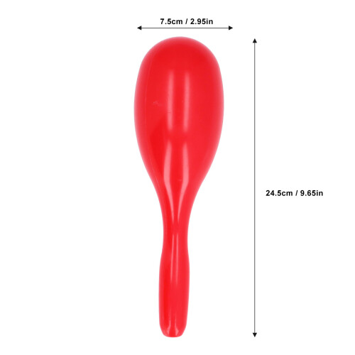 2 Stück ovale ABS-Maracas, rote Plastik-Schlaginstrumente 1