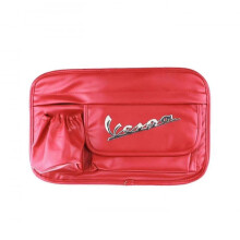 (Red with logo) Waterproof Glove Bag Leather Storage Bag For Piaggio Vespa Scooter Gts Lx Lxv Sprint Primavera 150 300 Motorcycle Accessories
