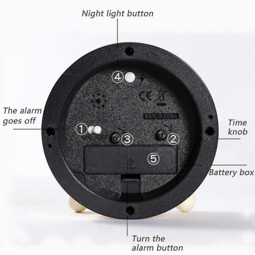 (fawn) Children's Cartoon Graphic Alarm Clock Creative Lovely Bedside Clock For Students 2