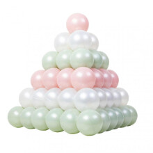 (Green White) 100pcs Ball Pit Balls Thickened Odor-free High Elastic Safe Bite-resistant Entertainment Pe Material Macaron Color Pit Balls Kids Gift