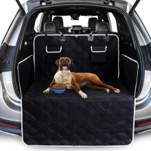 Full Dog Trunk Protector - Tear Resistant/waterproof Car Trunk Cover Dog Blanket with Side Guards Protects Trunk, Black
