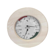 Sauna Thermometer Hygrometer Analogue Made Of Wood (, Alder Or .- Noble Sauna Accessories Set