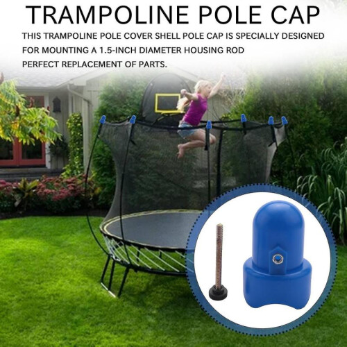 1.5 Inch Diameter Trampoline Enclosure Pole Cap with Screw Thumb, 8 Pieces, Blue 1