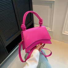 (Magenta) Classy One Vintage Shoulder Bag Sleek Pure Color Handbag Perfect Autumn Adventures For