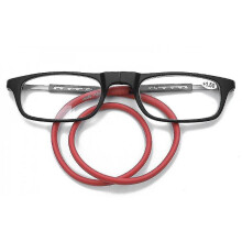 (2.5 Magnification, Red) Reading Glasses High-grade Tr Magnetic Absorption Hanging Neck Funky Readers Glasses-MEINI