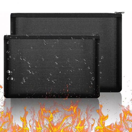 Fireproof Document Bag, with Fireproof Zipper Safe Bag Fireproof Waterproof for A4 A5 Documents Cas