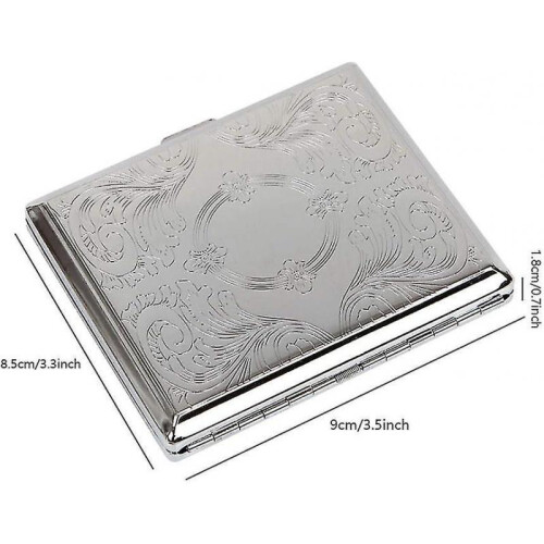 Silver Metal Cigarette Case Box for 20pcs Cigarettes 84mm Gift 1