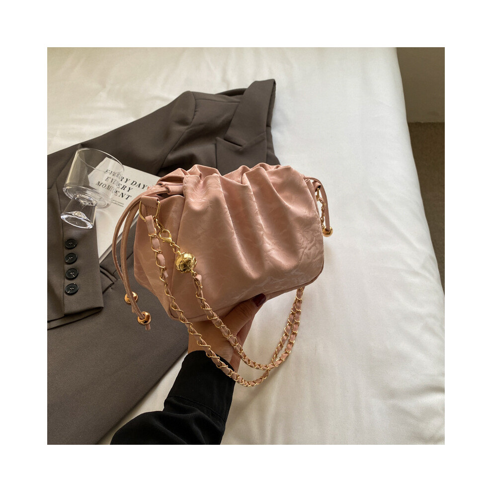 (Pink) Style Street Contemporary Bucket Bag For Women In Four Elegant Colors Black Beige Pink Green-image-OPC-PJ9FV2C-NEW