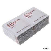 50pcs 5x5cm Wound Dressings Iodine Wipes Antimicrobial Infection Preventing New
