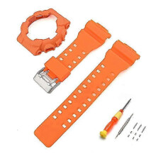 (Orange) Replacement Watch Band Strap for Casio GA-100 GA-110 GA-120 GD-100 GD Series