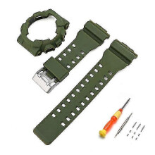 (Military Green) Replacement Watch Band Strap for Casio GA-100 GA-110 GA-120 GD-100 GD Series