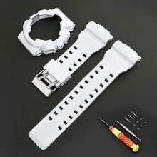(White) Replacement Watch Band Strap for Casio GA-100 GA-110 GA-120 GD-100 GD Series